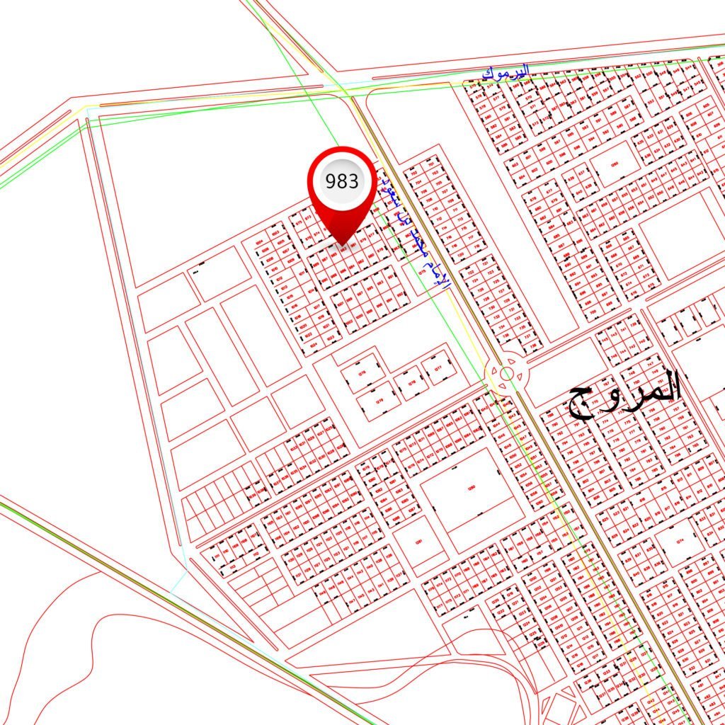 للبيع أرض بحي المروج بالمذنب رقم 983